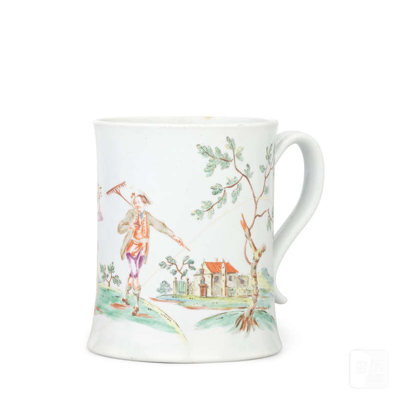 An important Worcester mug, circa 1754 - 图5